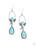 Badlands Basic - Blue Earrings - Paparazzi Accessories Earrings Bedazzle Me Pretty Mobile Fashion Boutique