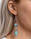 Badlands Basic - Blue Earrings - Paparazzi Accessories Earrings Bedazzle Me Pretty Mobile Fashion Boutique
