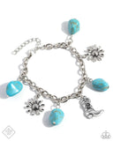 Badlands Beau - Blue Bracelet - Paparazzi Accessories Bracelet Bedazzle Me Pretty Mobile Fashion Boutique
