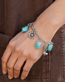 Badlands Beau - Blue Bracelet - Paparazzi Accessories Bracelet Bedazzle Me Pretty Mobile Fashion Boutique