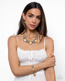 Badlands Beau - Yellow Bracelet - Paparazzi Accessories Bracelet Bedazzle Me Pretty Mobile Fashion Boutique