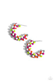 Balloon Backdrop - White Earrings - Paparazzi Accessories Earrings Bedazzle Me Pretty Mobile Fashion Boutique