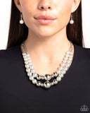 Ballroom Balance - Silver Necklace - Paparazzi Accessories Necklace Bedazzle Me Pretty Mobile Fashion Boutique