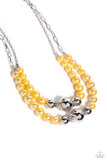 Ballroom Balance - Yellow Necklace - Paparazzi Accessories Necklace Bedazzle Me Pretty Mobile Fashion Boutique
