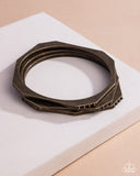 Bangle Bravado - Brass Bracelet - Paparazzi Accessories Bracelet Bedazzle Me Pretty Mobile Fashion Boutique
