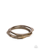 Bangle Bravado - Brass Bracelet - Paparazzi Accessories Bracelet Bedazzle Me Pretty Mobile Fashion Boutique