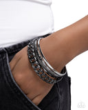 Bangle Brilliance - Black Bracelet - Paparazzi Accessories Bracelet Bedazzle Me Pretty Mobile Fashion Boutique