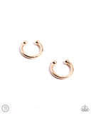 Barbell Beauty - Gold Cuff Earrings - Paparazzi Accessories Post Earrings Bedazzle Me Pretty Mobile Fashion Boutique