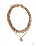 Baroque Bling - Brown Necklace - Paparazzi Accessories Necklace Bedazzle Me Pretty Mobile Fashion Boutique