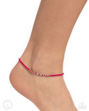 Basic Brightness - Pink Anklet - Paparazzi Accessories Anklet Bedazzle Me Pretty Mobile Fashion Boutique