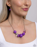 Bauble Bonanza - Purple Necklace - Paparazzi Accessories Necklace Bedazzle Me Pretty Mobile Fashion Boutique