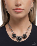 Be My Forever - Black Necklace - Paparazzi Accessories Necklace Bedazzle Me Pretty Mobile Fashion Boutique