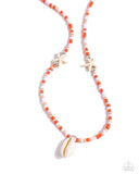 Beachside Beauty - Orange Necklace - Paparazzi Accessories Necklace Bedazzle Me Pretty Mobile Fashion Boutique