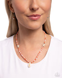 Beachside Beauty - Orange Necklace - Paparazzi Accessories Necklace Bedazzle Me Pretty Mobile Fashion Boutique