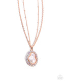 Beachy Baroness - Rose Gold Necklace - Paparazzi Accessories Necklace Bedazzle Me Pretty Mobile Fashion Boutique