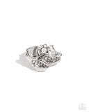 Beachy Bevvy - White Ring - Paparazzi Accessories Ring Bedazzle Me Pretty Mobile Fashion Boutique