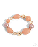 Beaded Backing - Brown Bracelet - Paparazzi Accessories Bracelet Bedazzle Me Pretty Mobile Fashion Boutique