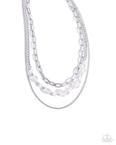 Beaded Behavior - White Necklace - Paparazzi Accessories Necklace Bedazzle Me Pretty Mobile Fashion Boutique