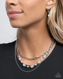 Beaded Behavior - White Necklace - Paparazzi Accessories Necklace Bedazzle Me Pretty Mobile Fashion Boutique
