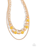 Beaded Behavior - Yellow Necklace - Paparazzi Accessories Necklace Bedazzle Me Pretty Mobile Fashion Boutique