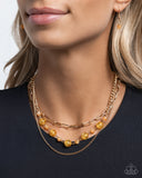 Beaded Behavior - Yellow Necklace - Paparazzi Accessories Necklace Bedazzle Me Pretty Mobile Fashion Boutique