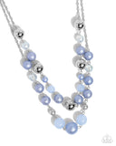 Beaded Benefit - Blue Necklace - Paparazzi Accessories Necklace Bedazzle Me Pretty Mobile Fashion Boutique