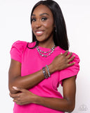 Beaded Benefit - Silver Necklace - Paparazzi Accessories Necklace Bedazzle Me Pretty Mobile Fashion Boutique