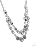 Beaded Benefit - Silver Necklace - Paparazzi Accessories Necklace Bedazzle Me Pretty Mobile Fashion Boutique