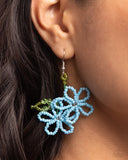 Beaded Blooms - Blue Earrings - Paparazzi Accessories Earrings Bedazzle Me Pretty Mobile Fashion Boutique