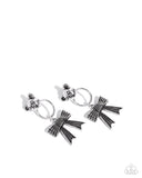 Bear in Mind - Silver Post Earrings - Paparazzi Accessories Post Earrings Bedazzle Me Pretty Mobile Fashion Boutique