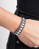 Beautiful Badlands - White Bracelet - Paparazzi Accessories Bracelet Bedazzle Me Pretty Mobile Fashion Boutique