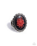 Beautiful Bloom - Red Ring - Paparazzi Accessories Ring Bedazzle Me Pretty Mobile Fashion Boutique