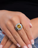 Beautiful Things - Yellow Ring - Paparazzi Accessories Ring Bedazzle Me Pretty Mobile Fashion Boutique