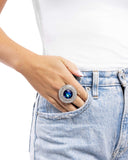 Bedazzled Babe - Blue Ring - Paparazzi Accessories Ring Bedazzle Me Pretty Mobile Fashion Boutique