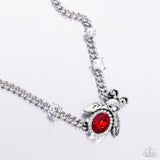 Bedazzled Beetle - Red Necklace - Paparazzi Accessories Necklace Bedazzle Me Pretty Mobile Fashion Boutique