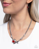 Bedazzled Beetle - Red Necklace - Paparazzi Accessories Necklace Bedazzle Me Pretty Mobile Fashion Boutique