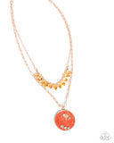 Bee Bravado - Orange Necklace - Paparazzi Accessories Necklace Bedazzle Me Pretty Mobile Fashion Boutique