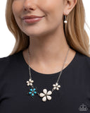 Behold the Bloom - White Necklace - Paparazzi Accessories Necklace Bedazzle Me Pretty Mobile Fashion Boutique