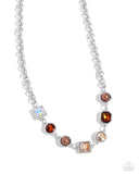 Bejeweled Bravado - Brown Necklace - Paparazzi Accessories Necklace Bedazzle Me Pretty Mobile Fashion Boutique
