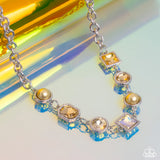 Bejeweled Bravado - Yellow Necklace - Paparazzi Accessories Necklace Bedazzle Me Pretty Mobile Fashion Boutique