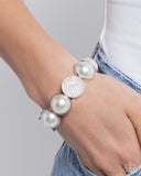 Believable Bling - White Bracelet - Paparazzi Accessories Bracelet Bedazzle Me Pretty Mobile Fashion Boutique