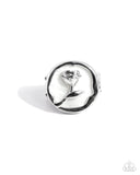 Belles Rose - White Ring - Paparazzi Accessories Ring Bedazzle Me Pretty Mobile Fashion Boutique
