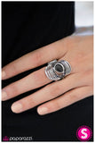 Belt It Out - Black Ring - Paparazzi Accessories Ring Bedazzle Me Pretty Mobile Fashion Boutique