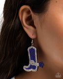 Benevolent Boot - Blue Earrings - Paparazzi Accessories Earrings Bedazzle Me Pretty Mobile Fashion Boutique