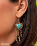 Besotted Badlands - Gold Earrings - Paparazzi Accessories Earrings Bedazzle Me Pretty Mobile Fashion Boutique