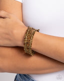 Best Way to Unwind - Brass Bracelet - Paparazzi Accessories Bracelet Bedazzle Me Pretty Mobile Fashion Boutique