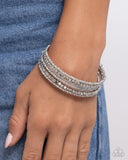 Best Way to Unwind - Silver Bracelet - Paparazzi Accessories Bracelet Bedazzle Me Pretty Mobile Fashion Boutique