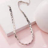 Bewildering Braid - Silver Necklace - Paparazzi Accessories Necklace Bedazzle Me Pretty Mobile Fashion Boutique