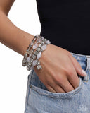Bewitching Bear - White Bracelet - Paparazzi Accessories Bracelet Bedazzle Me Pretty Mobile Fashion Boutique