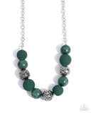 Bewitching Texture - Green Necklace - Paparazzi Accessories Necklace Bedazzle Me Pretty Mobile Fashion Boutique